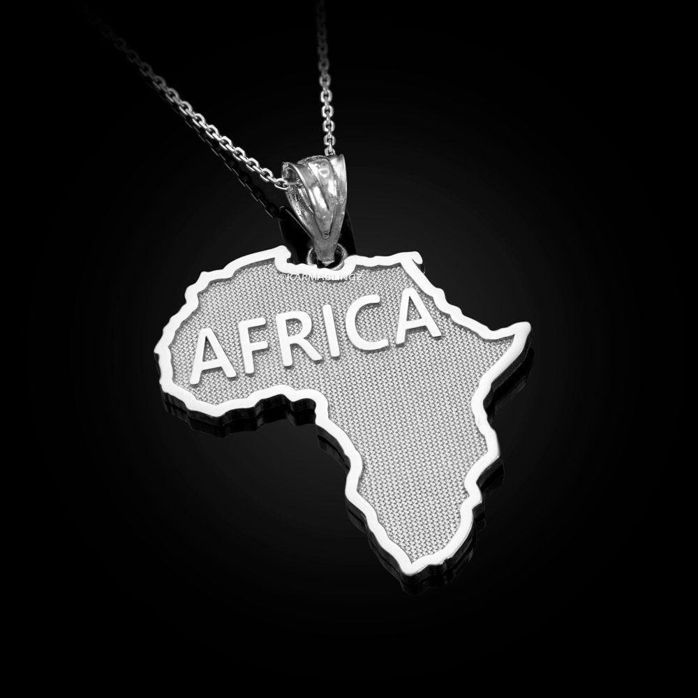 Sterling Silver Africa Pendant Necklace Karma Blingz