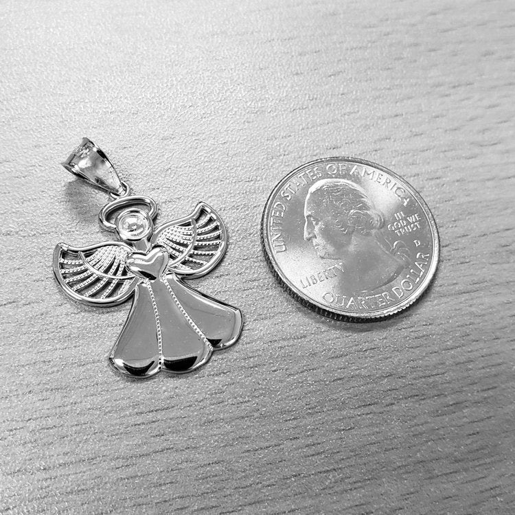 Sterling Silver Love Angel Filigree Pendant Necklace Karma Blingz