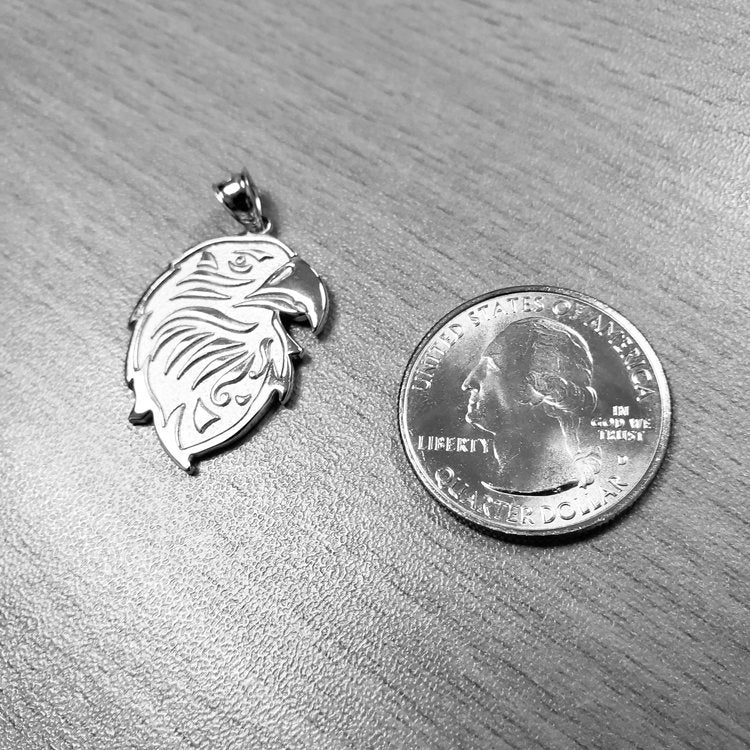 Sterling Silver Eagle Head Pendant Necklace Karma Blingz