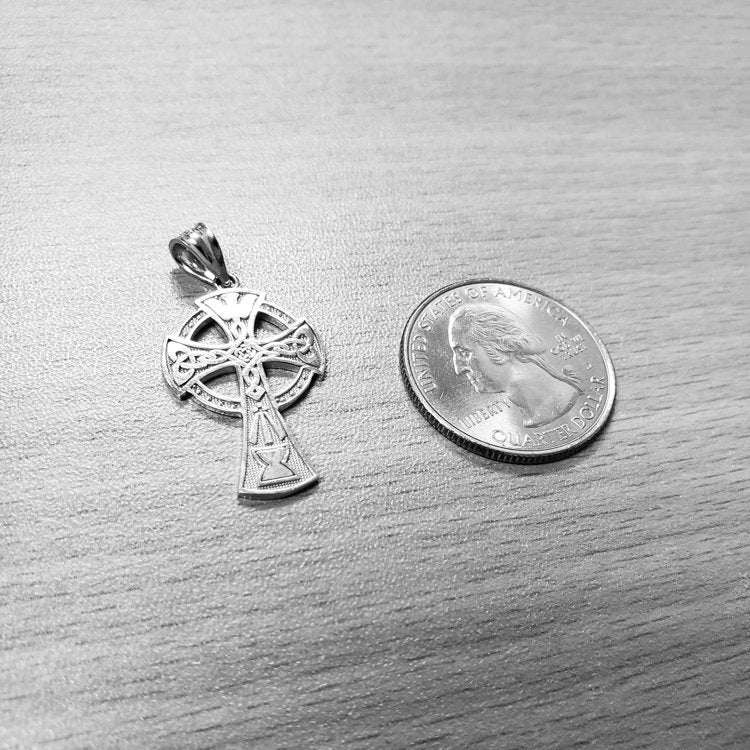 Sterling Silver Celtic Cross Pendant Necklace Karma Blingz