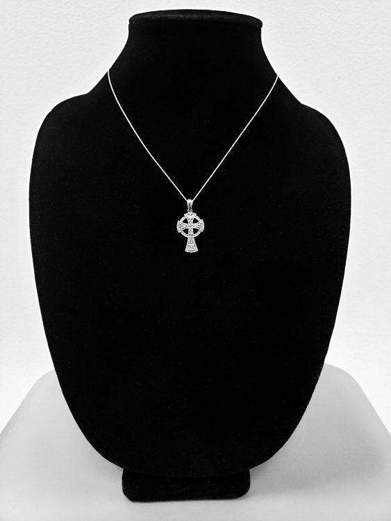 Sterling Silver Celtic Cross Pendant Necklace Karma Blingz