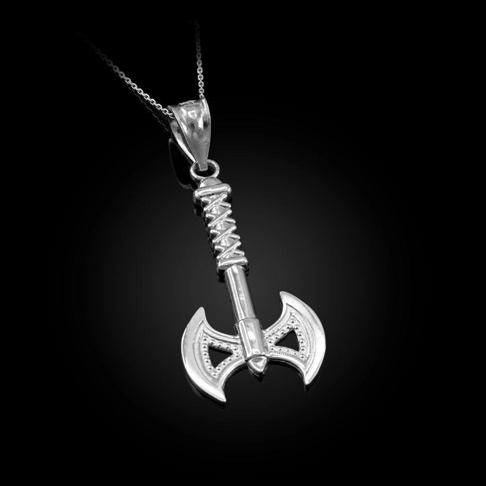 Sterling Silver Viking Tomahawk Axe Pendant Necklace Karma Blingz