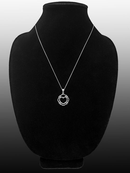 Sterling Silver Firefighter Charm Claddagh Heart Pendant Necklace Karma Blingz
