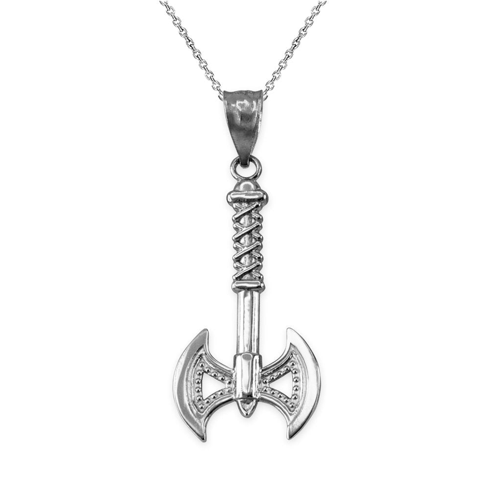 Gold Viking Tomahawk Axe Pendant Necklace (10k, 14k, yellow, white, rose gold) Karma Blingz