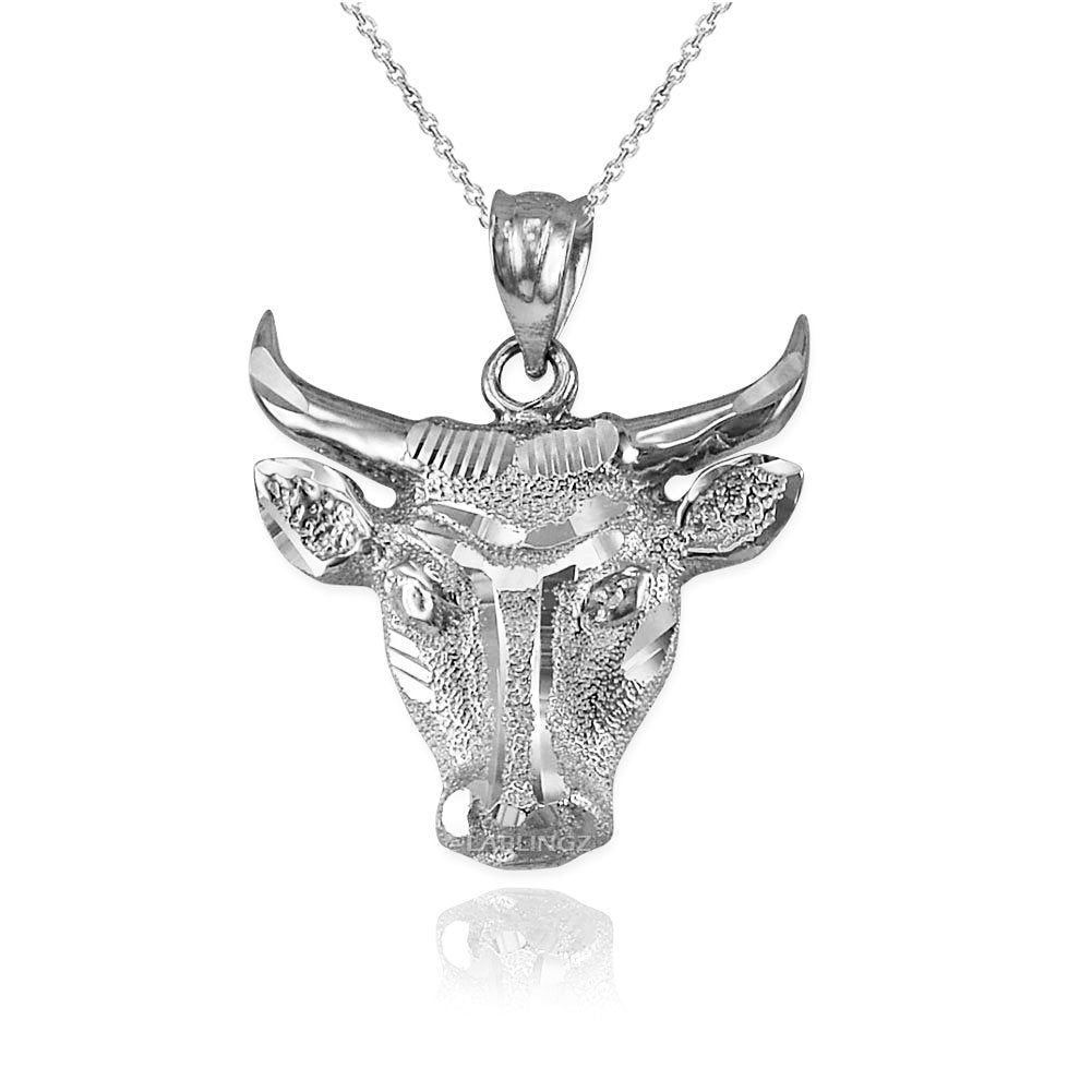 Sterling Silver Bull Head DC Pendant Necklace Karma Blingz