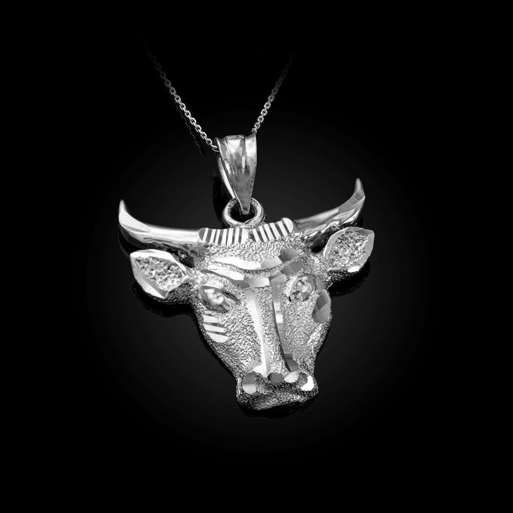Sterling Silver Bull Head DC Pendant Necklace Karma Blingz