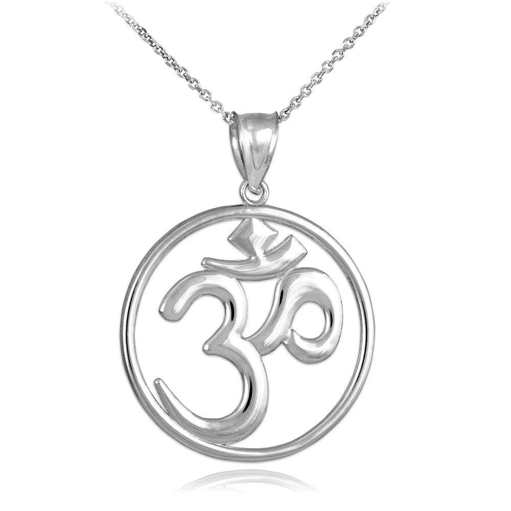 Sterling Silver Om Pendant Necklace Karma Blingz