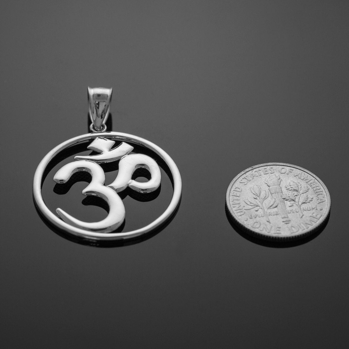 Sterling Silver Om Pendant Necklace Karma Blingz
