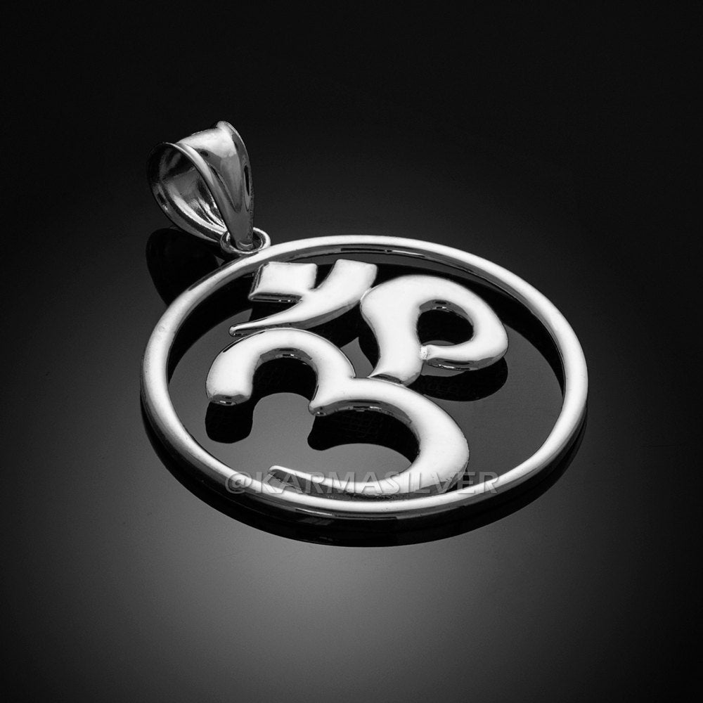 Sterling Silver Om Pendant Necklace Karma Blingz