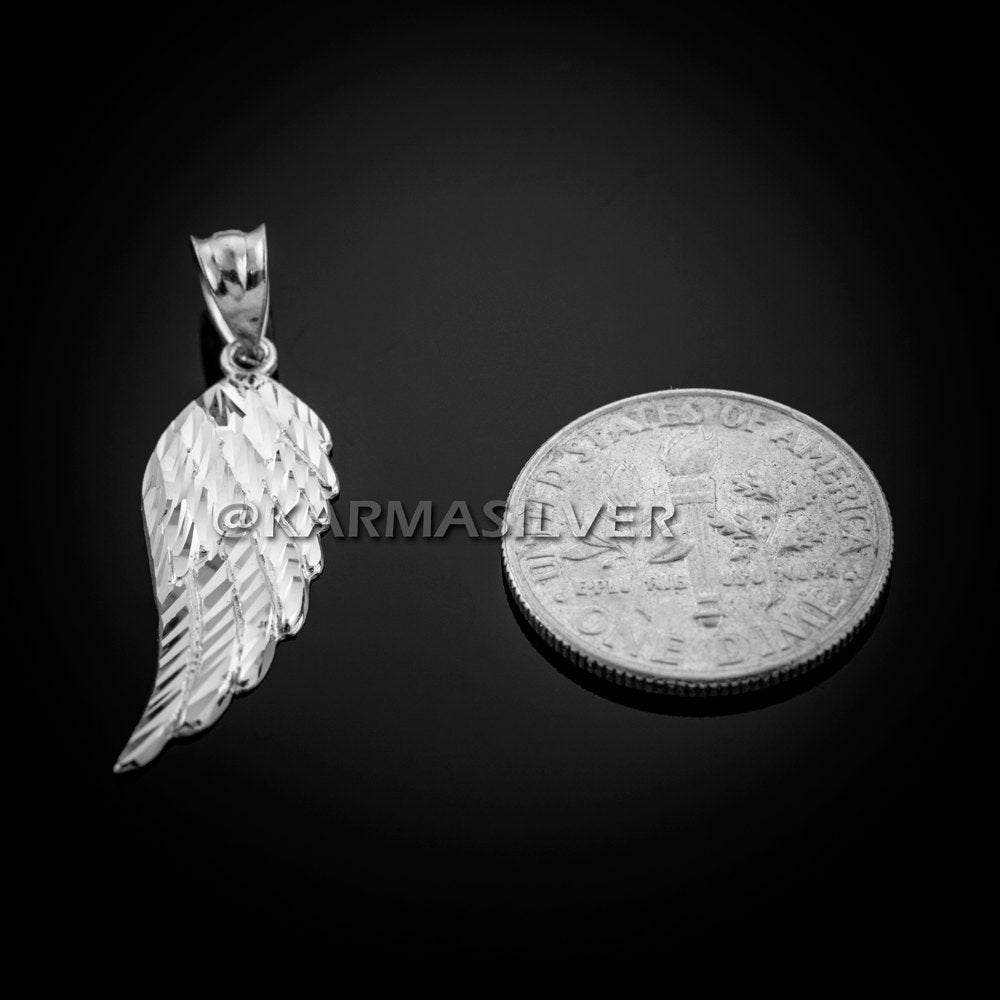 Sterling Silver Angel Wing Charm Necklace Karma Blingz