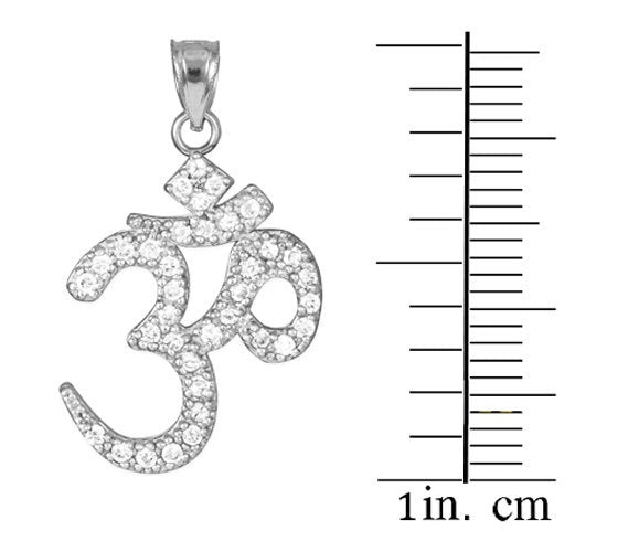 14K Diamond Studded Om Yoga Pendant Necklace (yellow, white, rose gold) Karma Blingz