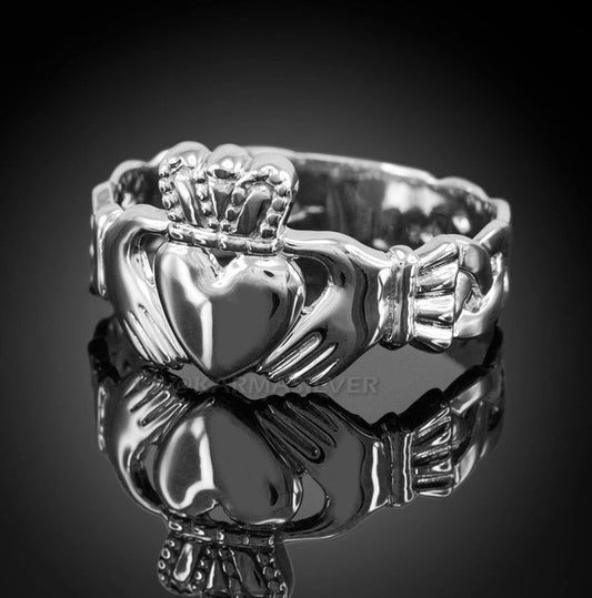 Sterling Silver Mens Claddagh Ring Karma Blingz