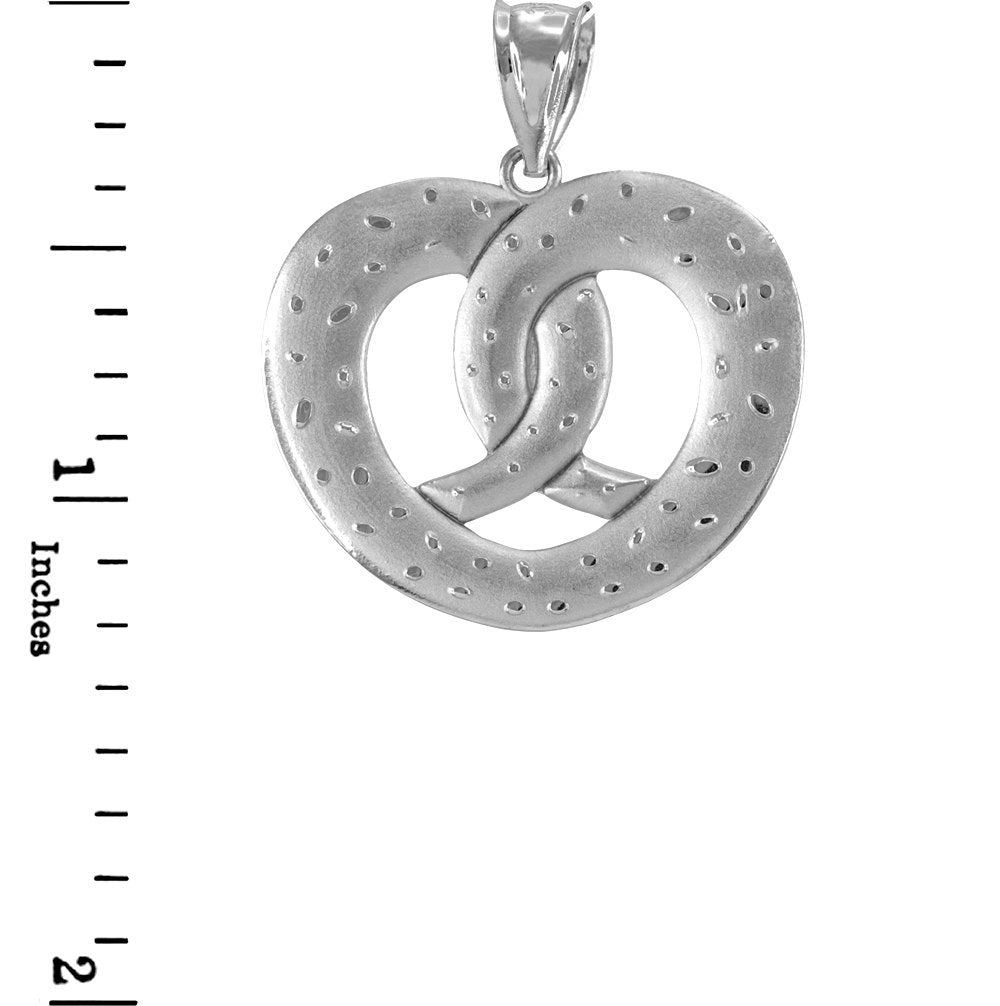 Sterling Silver Salted Pretzel Pendant Necklace Karma Blingz