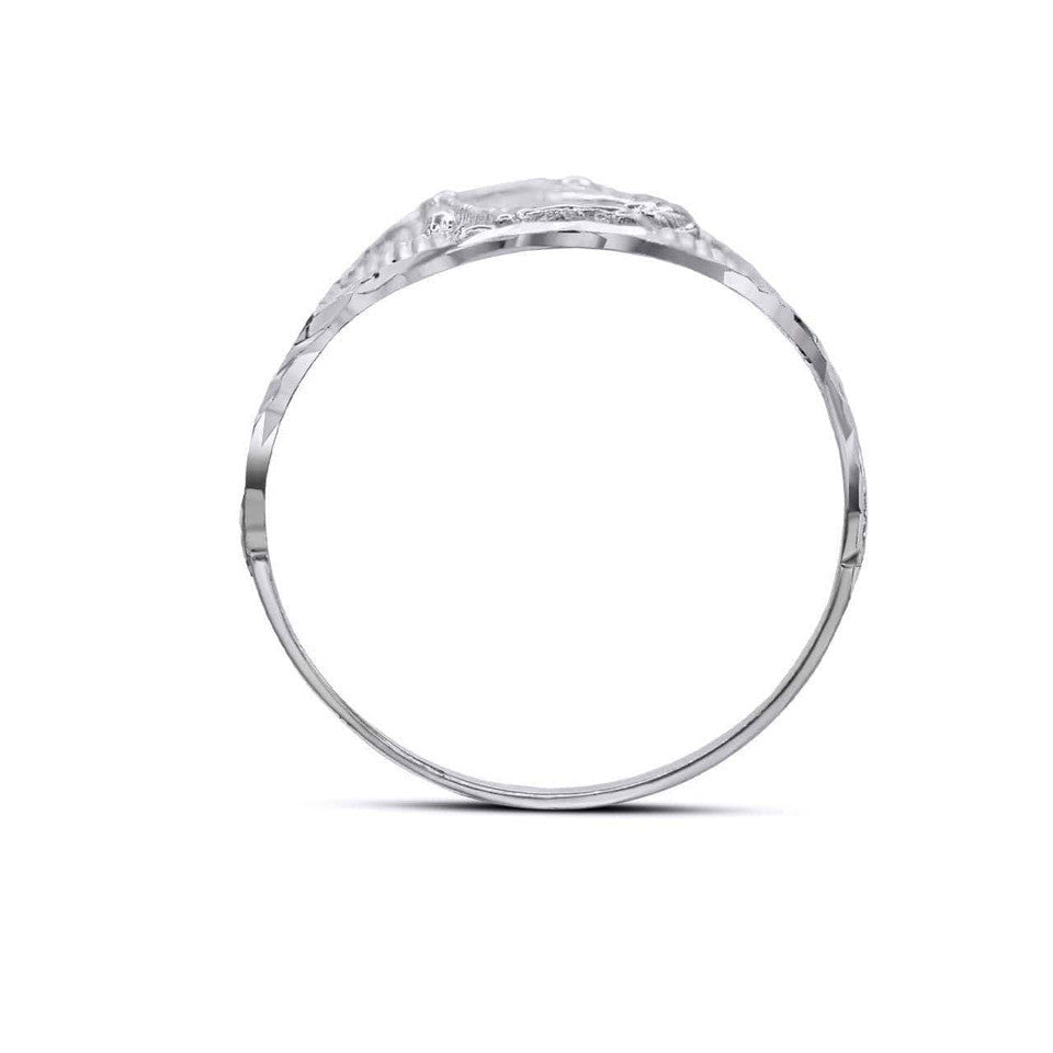 Sterling Silver Oval Saint Michael Ring Karma Blingz