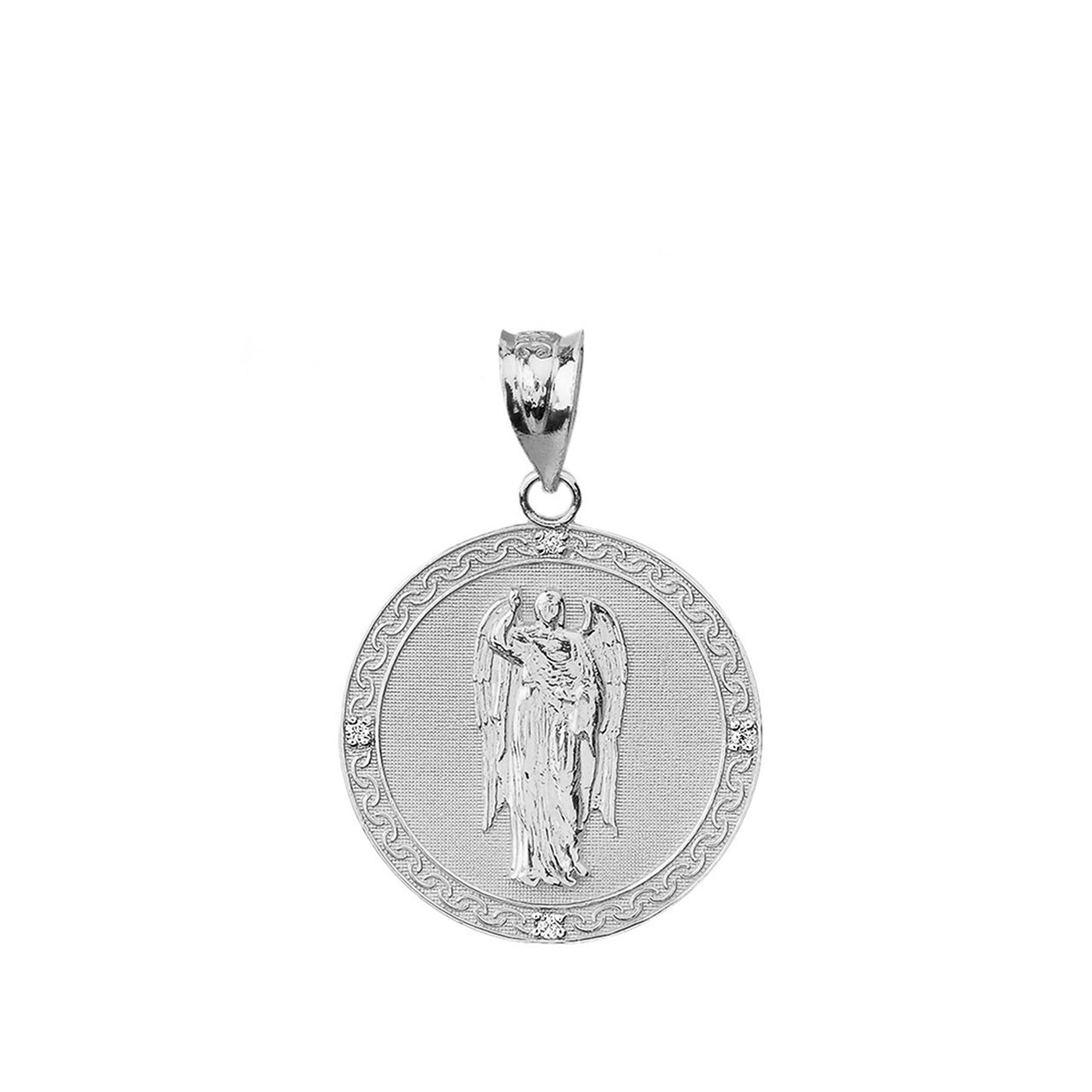 Gold Saint Gabriel Archangel Diamond Medallion Pendant Necklace Karma Blingz