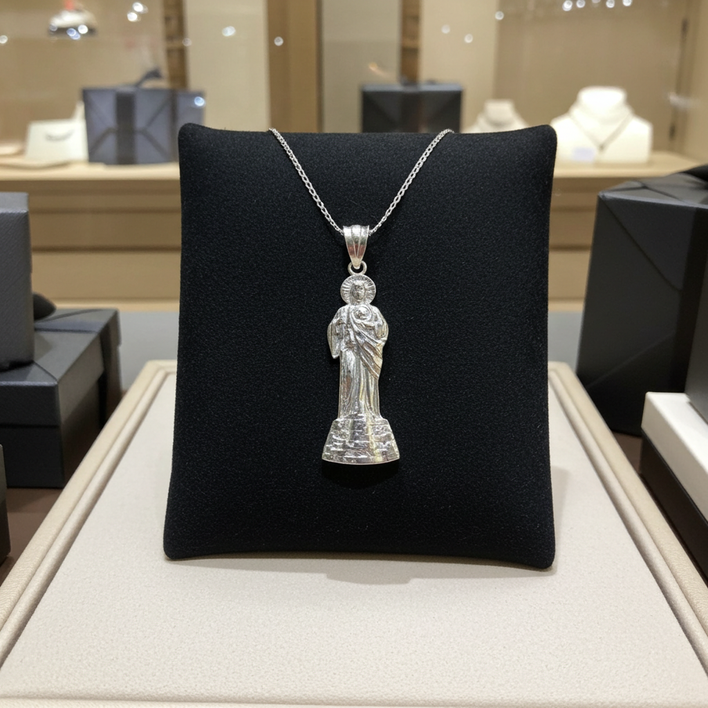 Sterling Silver Saint Jude DC Pendant Necklace