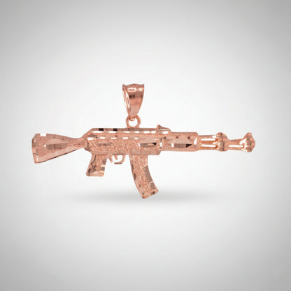 Rose gold rifle pendant