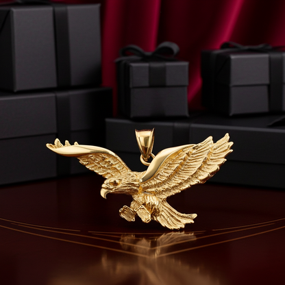 Gold Flying Eagle Pendant (10K, 14K, yellow, white gold)