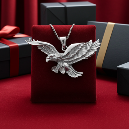 Gold Flying Eagle Pendant (10K, 14K, yellow, white gold)