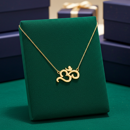14K Gold Om Necklace (yellow, white, rose gold)