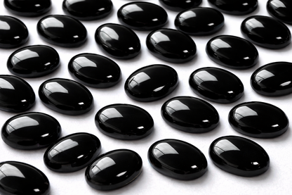 Sterling Silver Om Aum Ring Black Onyx Oval Cabochon Gemstone Yoga Meditation Statement Ring Unisex Karma Blingz