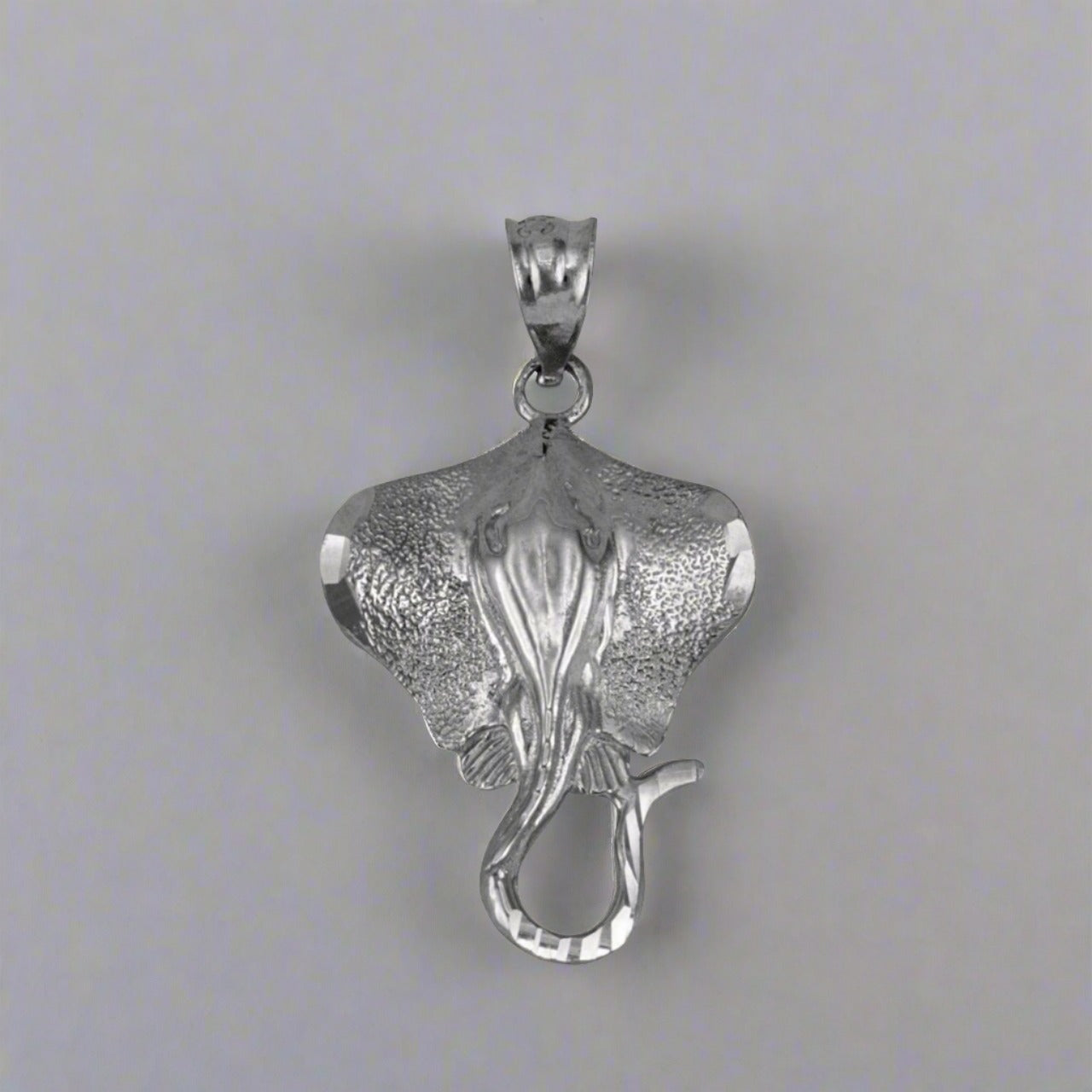 Sterling Silver Stingray Fish DC Pendant Necklace
