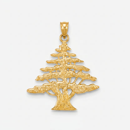 Gold Cedar Tree of Lebanon Pendant Necklace (10k, 14k, yellow, white, rose gold)