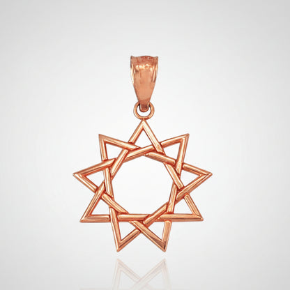 Baha'i Nine Point Star Pendant Rose Gold