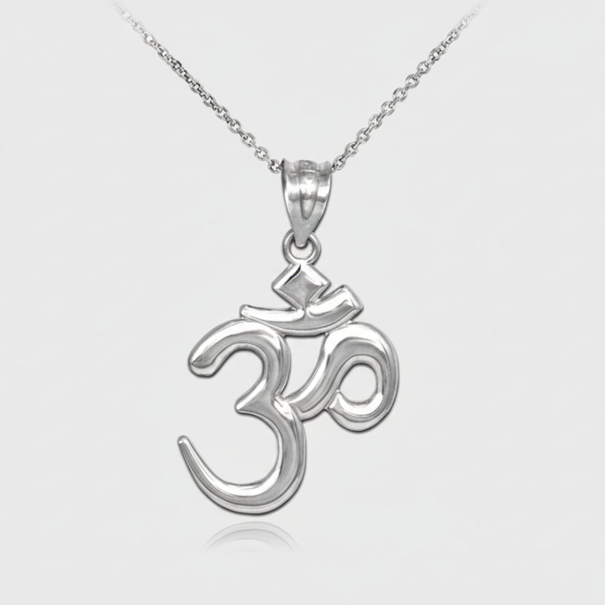 Sterling Silver Om (Aum) Yoga Charm Pendant Necklace Karma Blingz