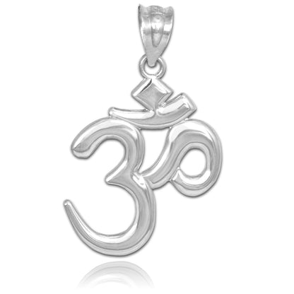 Sterling Silver Om (Aum) Yoga Charm Pendant Necklace Karma Blingz