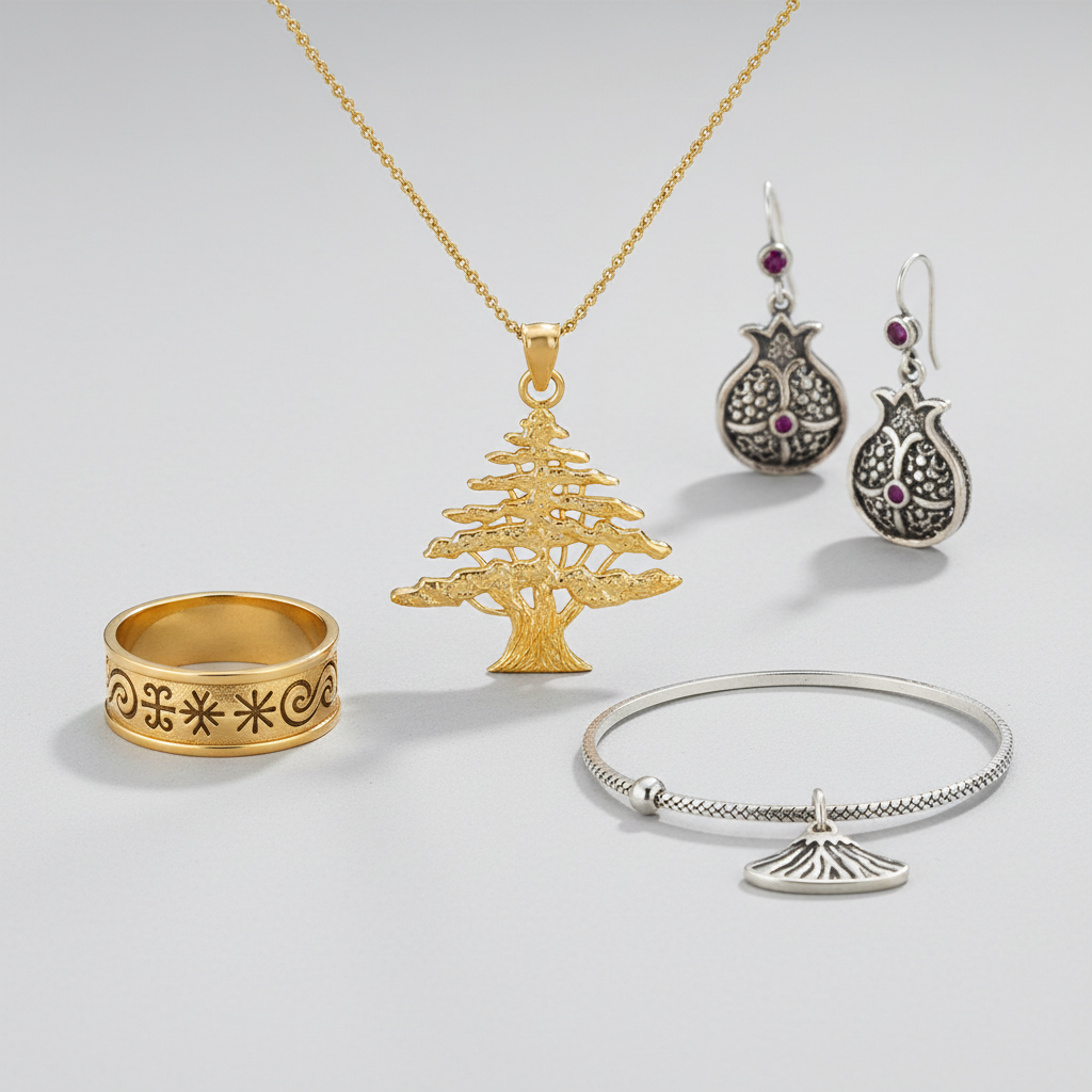 Gold Cedar Tree of Lebanon Charm Pendant Necklace yellow gold - Karma Blingz