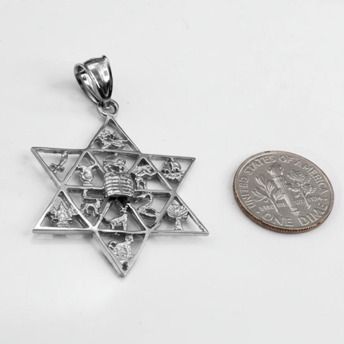 Sterling Silver Star of David 12 Twelve Tribes of Israel Pendant Karma Blingz