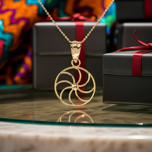 Armenian Eternity Dainty Gold Necklace Arevakhach Sun Symbol Charm