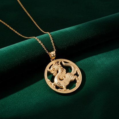 Dragon Medallion Pendant Necklace