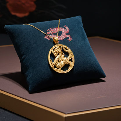 Dragon Medallion Pendant Necklace