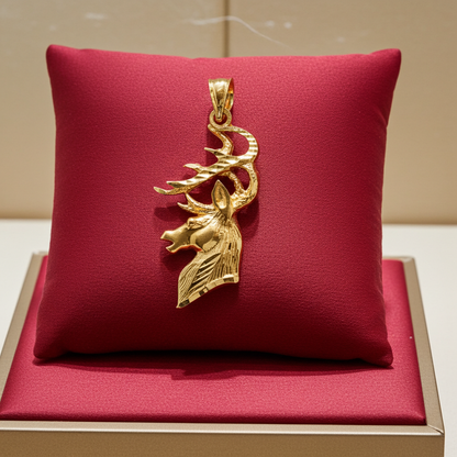 Gold Deer Buck Head DC Pendant (10K, 14K, yellow, white, rose gold)