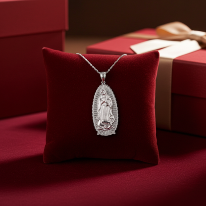 Gold Our Lady of Guadalupe Virgin Mary Pendant Necklace (10k, 14k, yellow, white, rose, 2-tone)