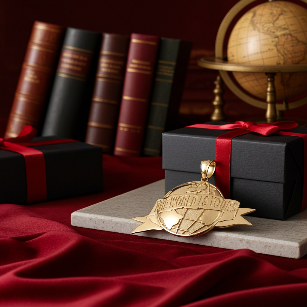 Gold 'The World Is Yours' Globe Pendant (yellow, white, rose, 10K, 14K)
