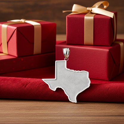 Gold Texas State Map Pendant