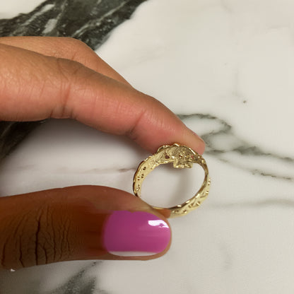 Ladies Yellow Gold Celtic Band Irish Claddagh Ring