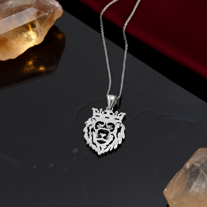 White Gold Lion King DC Openwork Charm Necklace (10k, 14k,)