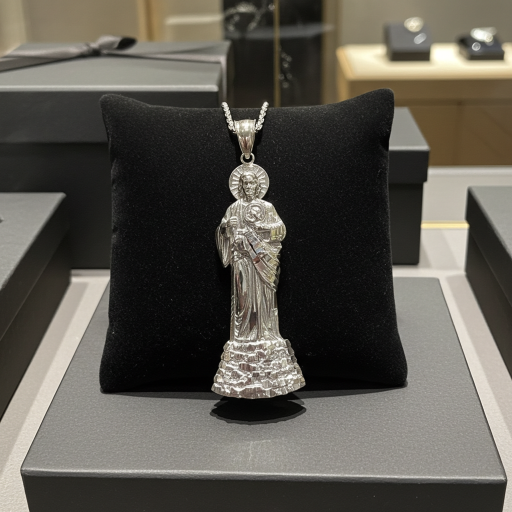 Sterling Silver Saint Jude DC Charm Pendant (Small, Medium, Large)