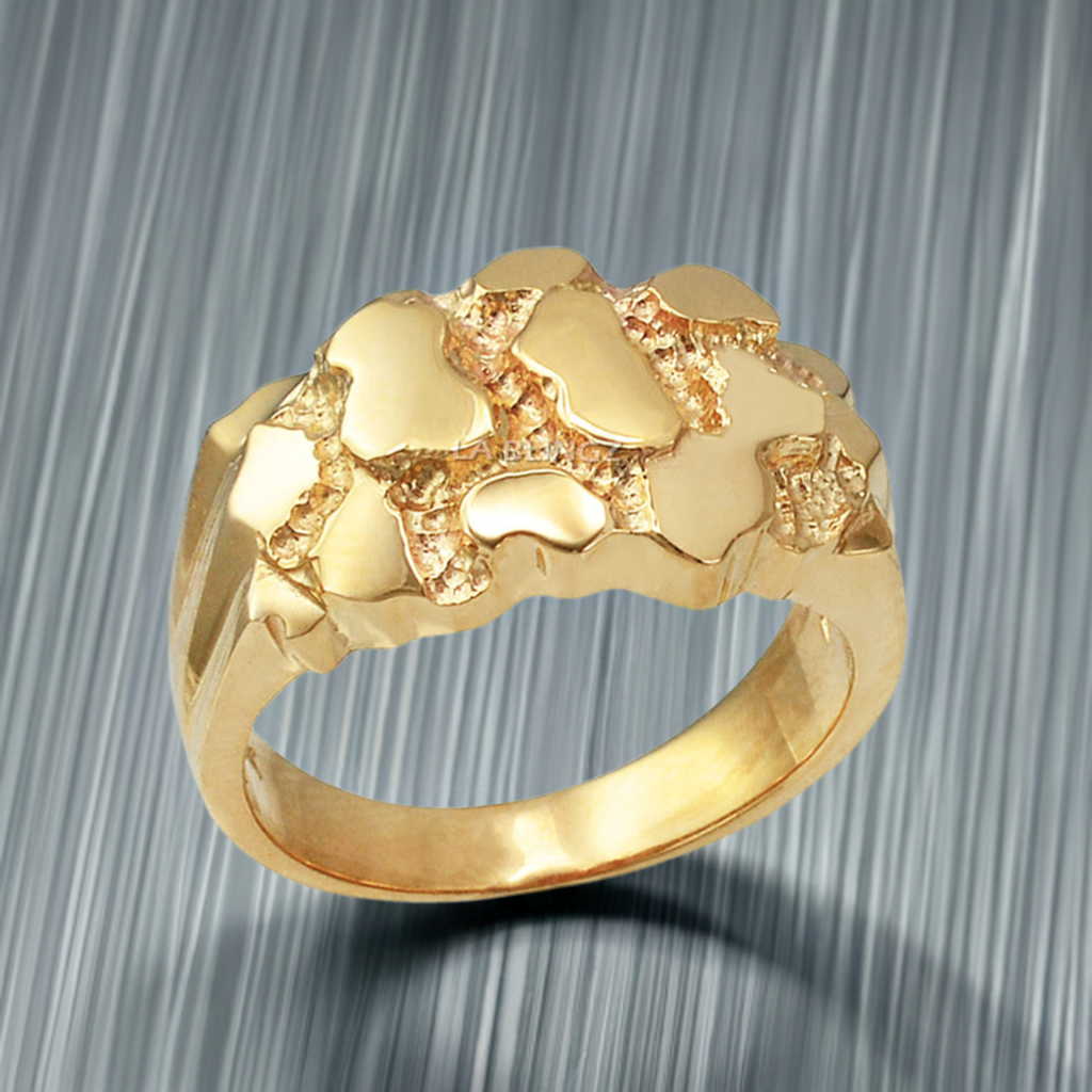 Polished Yellow Gold Nugget Ring