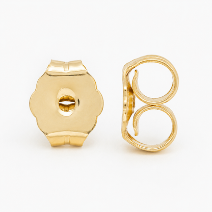 Polished Gold Heart Stud Earrings