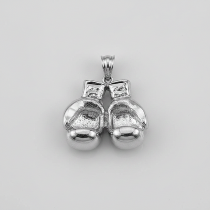 Sterling Silver Boxing Gloves DC Pendant Necklace