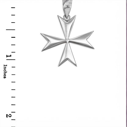Sterling Silver Maltese Cross Pendant Necklace | Symbol of Courage, Honor, and Protection