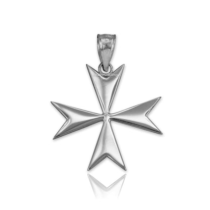Gold Maltese Cross Pendant Necklace (yellow, white, rose gold)