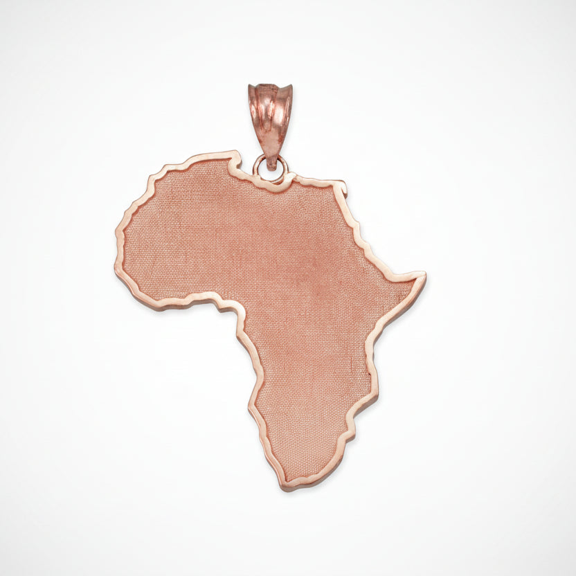 Gold Africa Map Pendant Necklace (10K, 14K, yellow, white, rose gold)