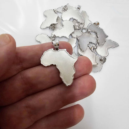 Gold Africa Map Pendant Necklace (10K, 14K, yellow, white, rose gold)