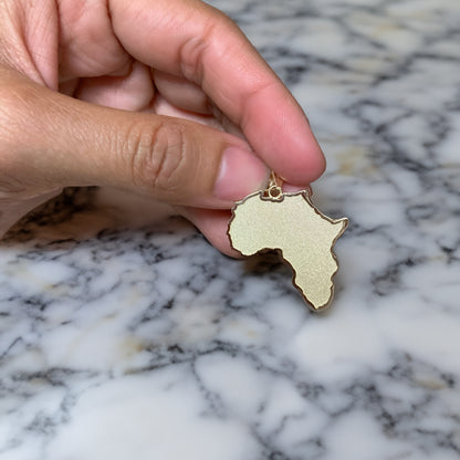 Gold Africa Map Pendant Necklace (10K, 14K, yellow, white, rose gold)